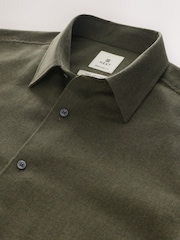 Olive Green Long Sleeve Soft Touch Smart Shirt - Image 7 of 8