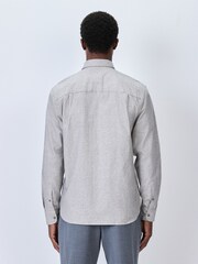Grey Textured Long Sleeve Smart Shirt - Image 2 of 8