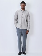 Grey Textured Long Sleeve Smart Shirt - Image 3 of 8
