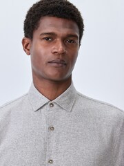 Grey Textured Long Sleeve Smart Shirt - Image 5 of 8