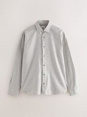 Grey Textured Long Sleeve Smart Shirt - Image 6 of 8