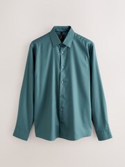 Green Lurex Stripe Regular Fit Smart Trimmed Long Sleeve Party Shirt - Image 6 of 8