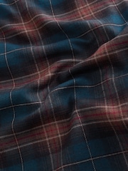 Rust Brown / Navy Check Brushed Flannel Shirt - Image 9 of 9