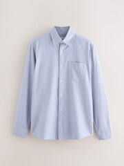 Light Blue Textured Long Sleeve Smart Shirt - Image 6 of 8