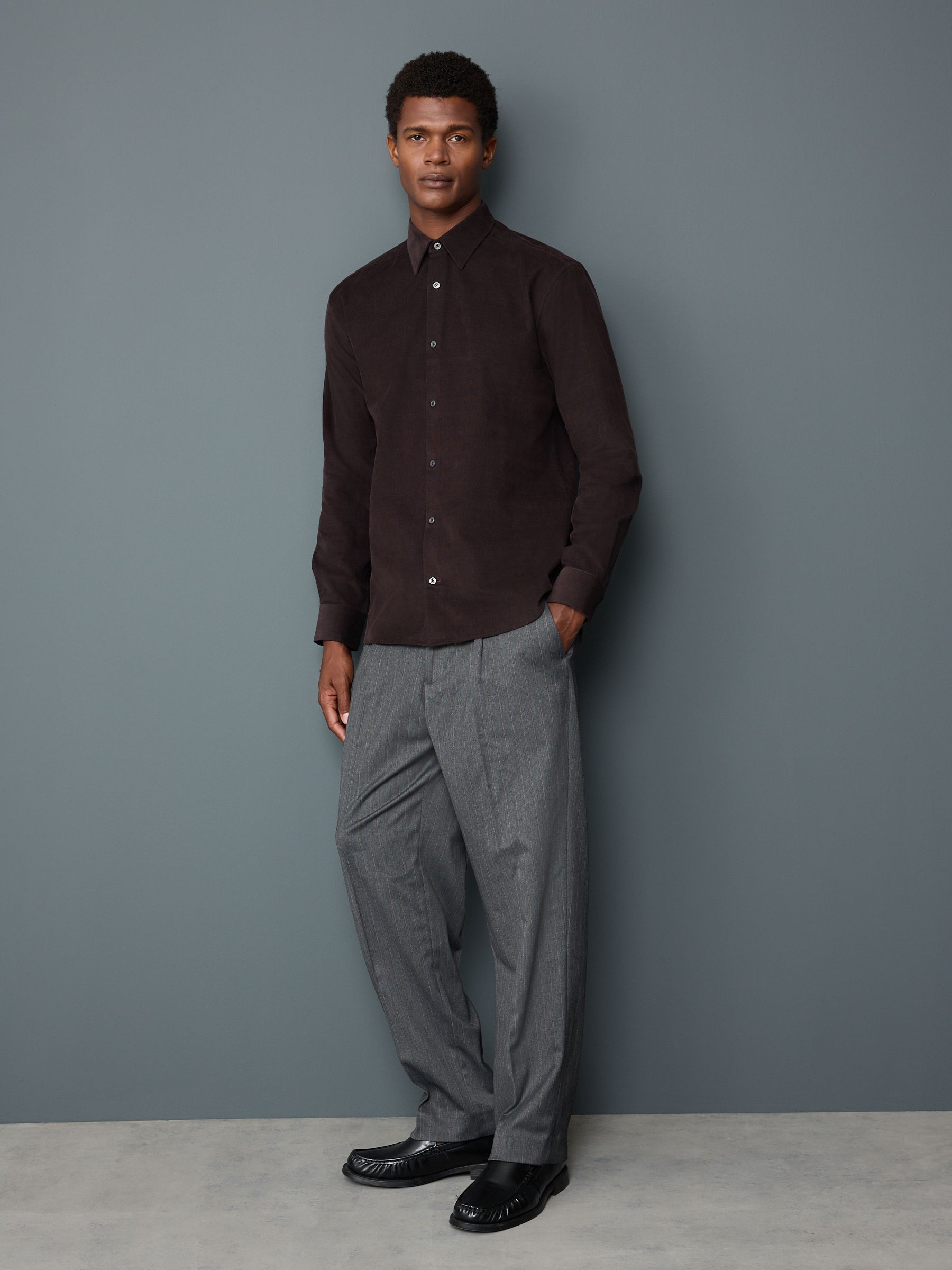 Buy Chocolate Brown Long Sleeve Cord Shirt from Next USA