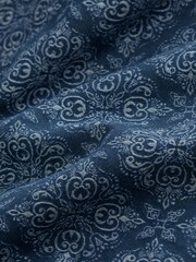 Navy Diamond Jaquard Long Sleeve Shirt - Image 8 of 8