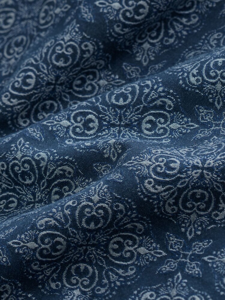 Navy Diamond Jaquard Long Sleeve Shirt - Image 8 of 8