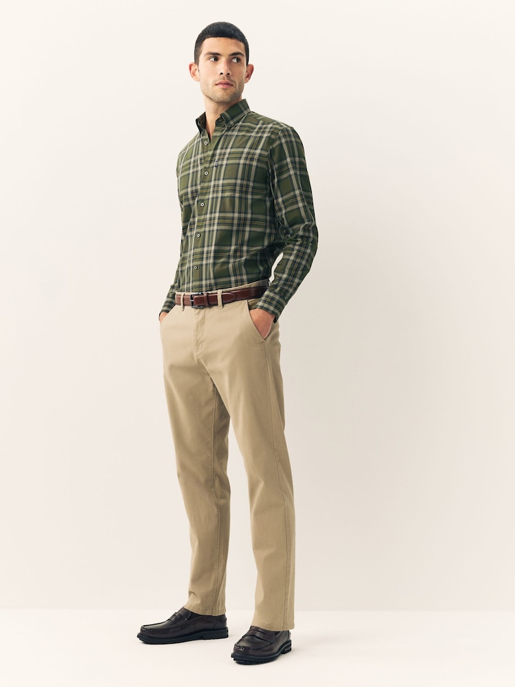 Green Blackwatch Regular Fit Easy Iron Button Down Oxford Shirt - Image 2 of 8