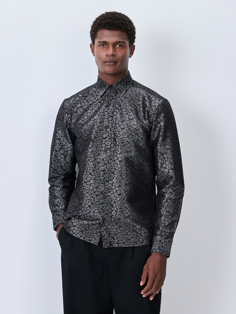 blue dress for baby girl Barry. Wang Mens Grey Dress Shirt Paisley Jacquard Long Sleeve Button Down Business Shirt, S main image 0