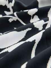 Black Mono Floral Printed Long Sleeve Shirt - Image 3 of 3