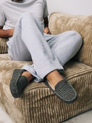 Brown Harris Tweed Moccasin Slippers - Image 1 of 5