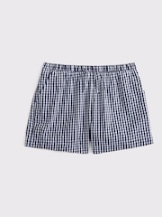 أزرق - Abercrombie & Fitch Blue Poplin Elasticated Tie Waist Shorts - صورة 3 من 3