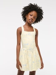 Abercrombie & Fitch Yellow YPB Sports Athleisure Drop Waist Printed Mini Dress - Image 2 of 7