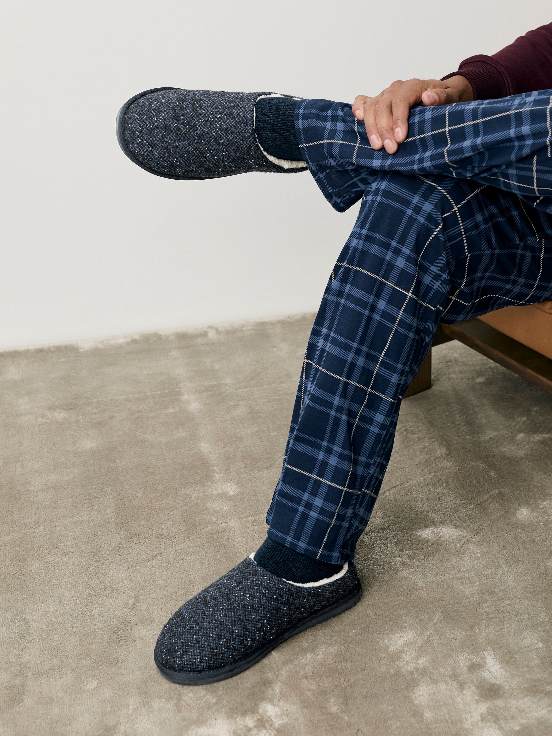 Buy Navy Patterned Slippers from Next USA