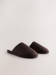 Brown Microsuede Mule Slippers - Image 1 of 5