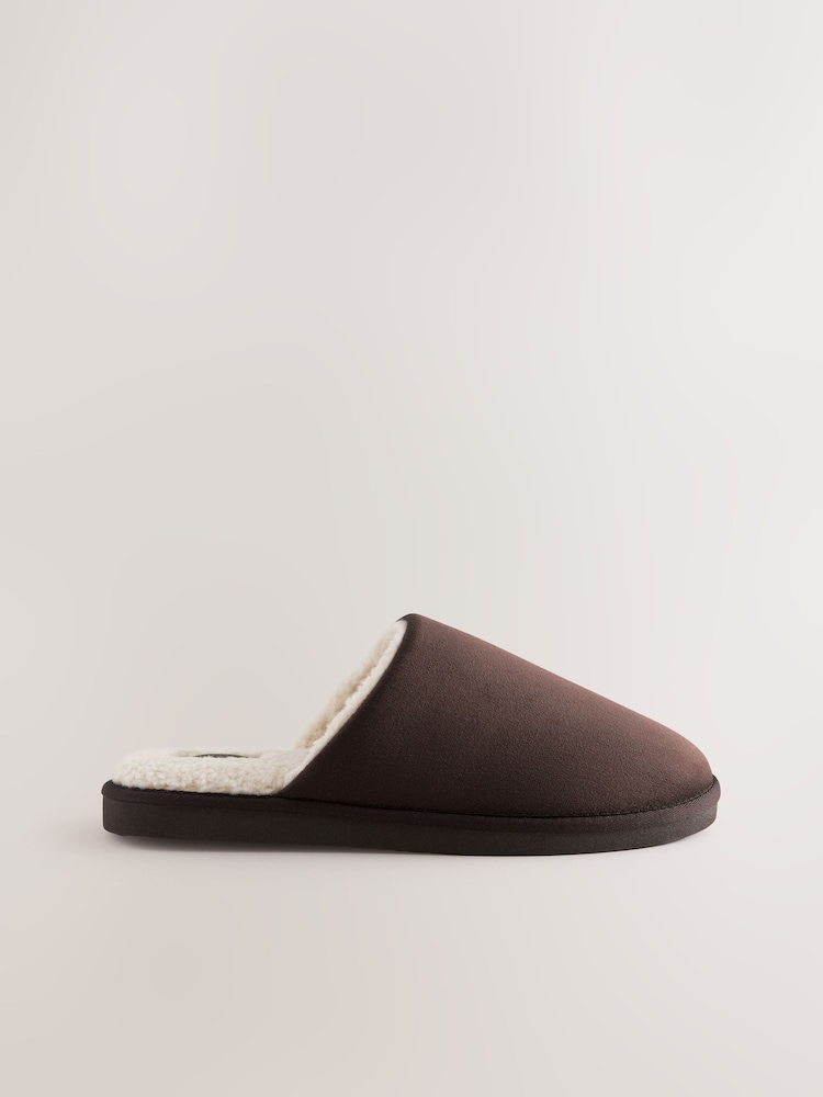Brown Microsuede Mule Slippers - Image 2 of 5