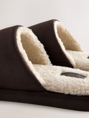 Brown Microsuede Mule Slippers - Image 6 of 7