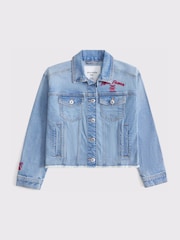 Abercrombie & Fitch Blue Embroidered Denim Jacket - Image 3 of 5