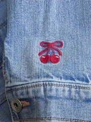 Abercrombie & Fitch Blue Embroidered Denim Jacket - Image 4 of 5