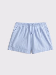 Hellblau - Abercrombie & Fitch Blue Poplin Elasticated Tie Waist Shorts - Bild 1 von 1