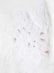 Abercrombie & Fitch Cream High Rise Relaxed Denim Shorts With Floral Print Cut Out Detail - Image 6 of 7