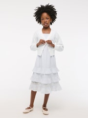 Abercrombie & Fitch Easy Open Stitch Cropped White Cardigan - Image 3 of 7