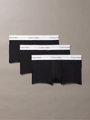 Calvin Klein Black 3 Pack Low Rise Trunks - Icon Cotton Stretch - Image 1 of 5