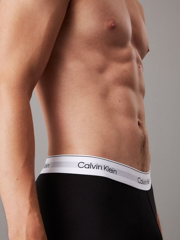 Calvin Klein Black 3 Pack Low Rise Trunks - Icon Cotton Stretch - Image 5 of 5