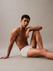 Calvin Klein Black/White/Grey 3 Pack Low Rise Trunks - Icon Cotton Stretch - Image 6 of 6