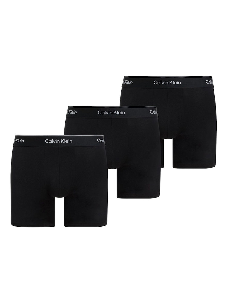 Calvin Klein Tonal Black/Tonal Black/Tonal Black 3 Pack Boxer Briefs - Icon Cotton Stretch - Image 1 of 5