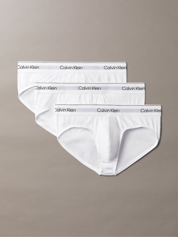 Calvin Klein White 3 Pack Briefs - Icon Cotton Stretch - Image 1 of 5