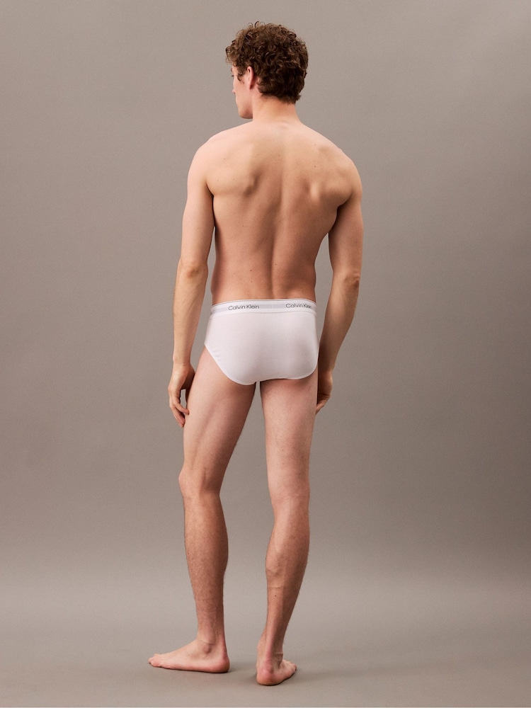 Calvin Klein White 3 Pack Briefs - Icon Cotton Stretch - Image 4 of 5