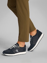 Calvin Klein Black Runner Sock Lace Up Low Trainers - Image 1 of 6