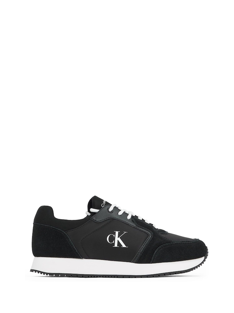 Calvin Klein Black Runner Sock Lace Up Low Trainers - Image 2 of 6