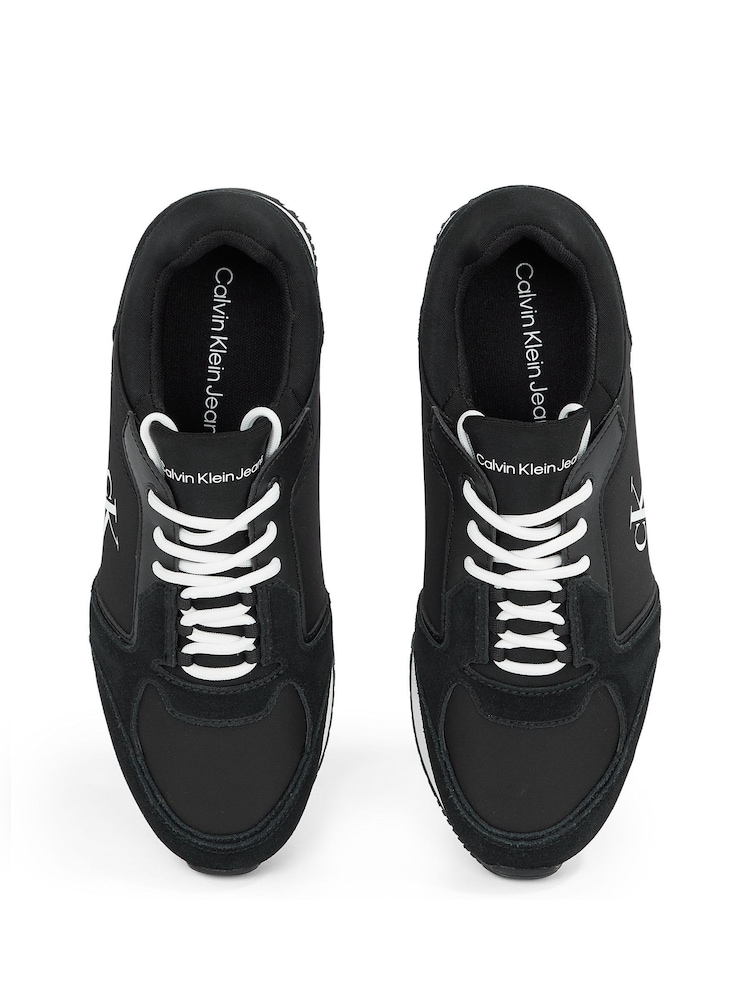 Calvin Klein Black Runner Sock Lace Up Low Trainers - Image 6 of 6
