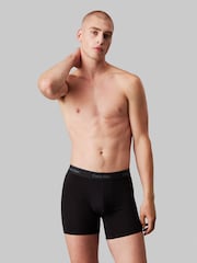 Calvin Klein Black/Mid Blue/Light Blue 3 Pack Boxer Briefs - Icon Cotton Stretch - Image 2 of 6