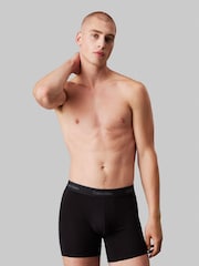 Calvin Klein Black/Mid Blue/Light Blue 3 Pack Boxer Briefs - Icon Cotton Stretch - Image 5 of 6