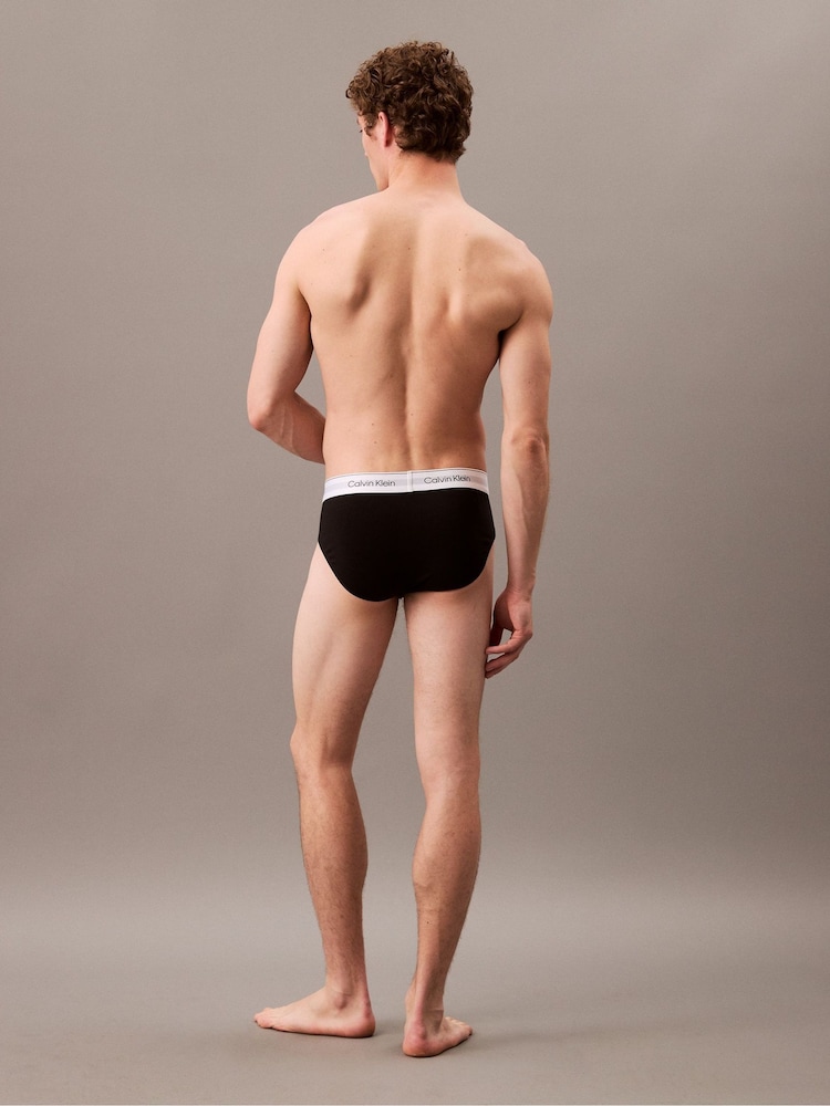 Calvin Klein Black 3 Pack Briefs - Icon Cotton Stretch - Image 4 of 6