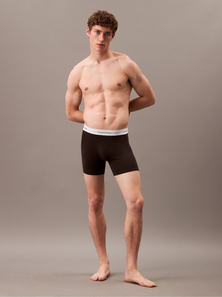 Calvin Klein Black 3 Pack Boxer Briefs - Icon Cotton Stretch - Image 2 of 6