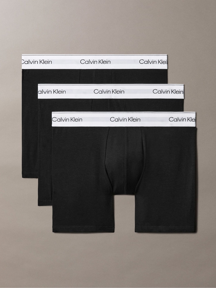 Calvin Klein Black 3 Pack Boxer Briefs - Icon Cotton Stretch - Image 6 of 6