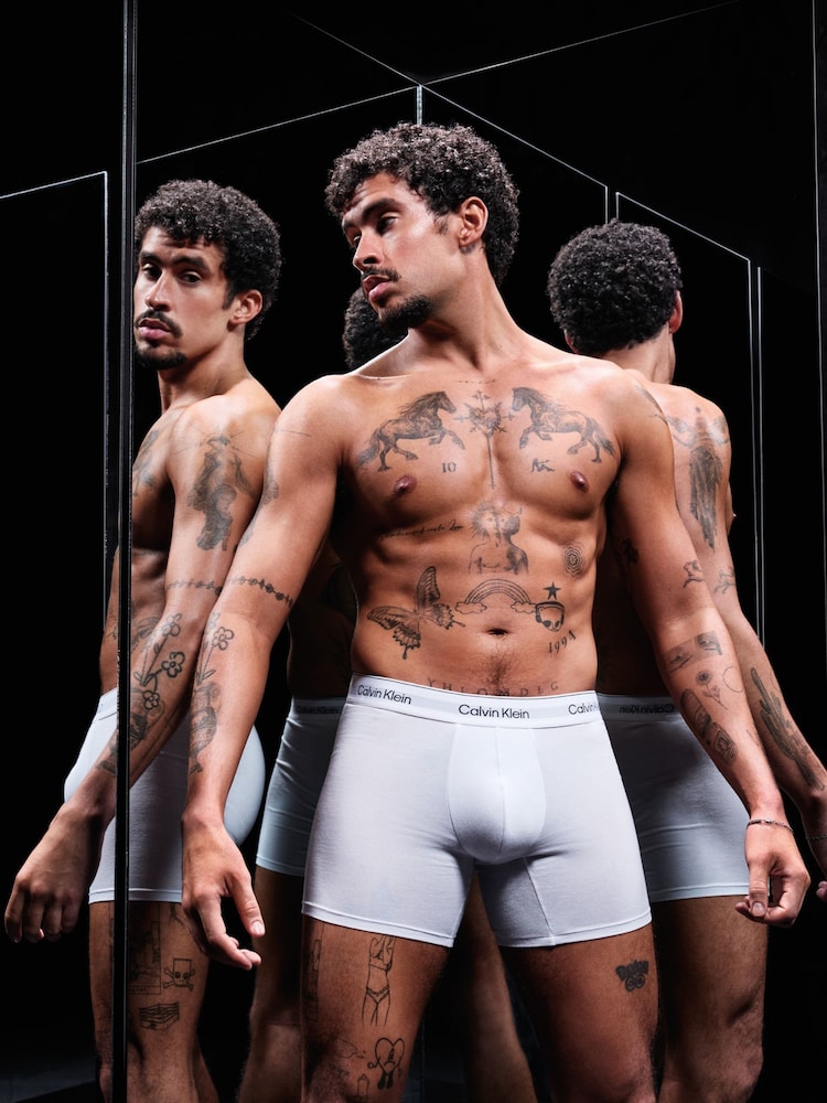 Calvin Klein Grey 3 Pack Boxer Briefs - Icon Cotton Stretch - Image 2 of 5