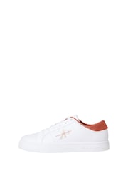 Calvin Klein White Classic Cupsole Low Lace-Up Leather Trainers - Image 2 of 6