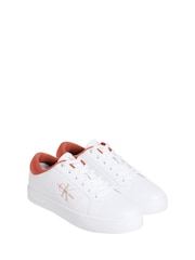 Calvin Klein White Classic Cupsole Low Lace-Up Leather Trainers - Image 3 of 6