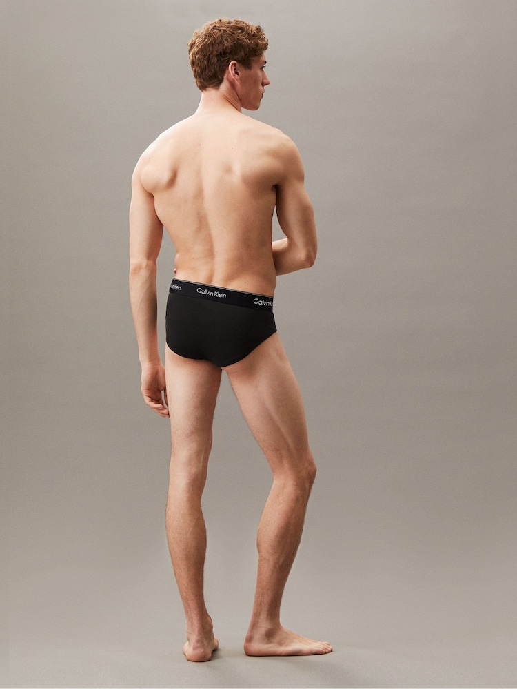Calvin Klein Tonal Black/Tonal Black/Tonal Black 3 Pack Briefs - Icon Cotton Stretch - Image 3 of 6