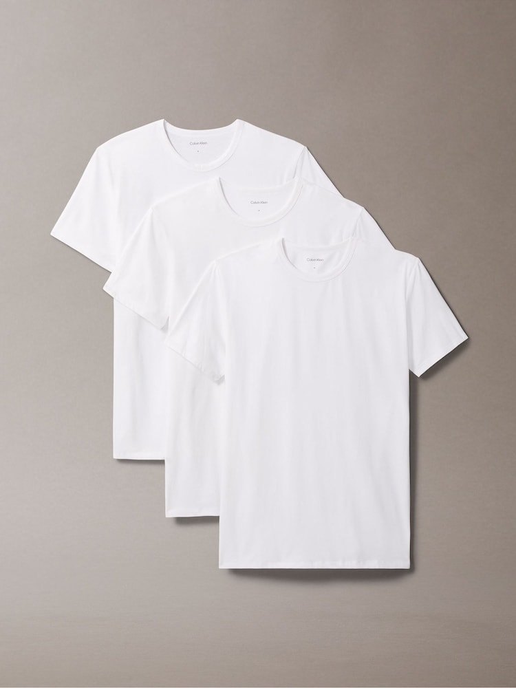 Calvin Klein White Blend Underwear T-Shirts 3 Pack - Image 1 of 6 Calvin Klein White Blend Underwear T-Shirts 3 Pack - Image 1 of 6