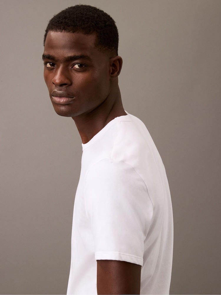 Calvin Klein White Blend Underwear T-Shirts 3 Pack - Image 6 of 6 Calvin Klein White Blend Underwear T-Shirts 3 Pack - Image 6 of 6