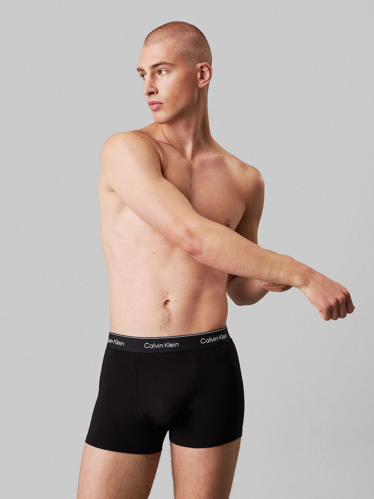 Calvin Klein Tonal Black/Tonal Black/Tonal Black Calvin Klein 3 Pack Boxers Trunks - Icon Cotton Stretch - Image 2 of 5 Calvin Klein Tonal Black/Tonal Black/Tonal Black Calvin Klein 3 Pack Boxers Trunks - Icon Cotton Stretch - Image 2 of 5