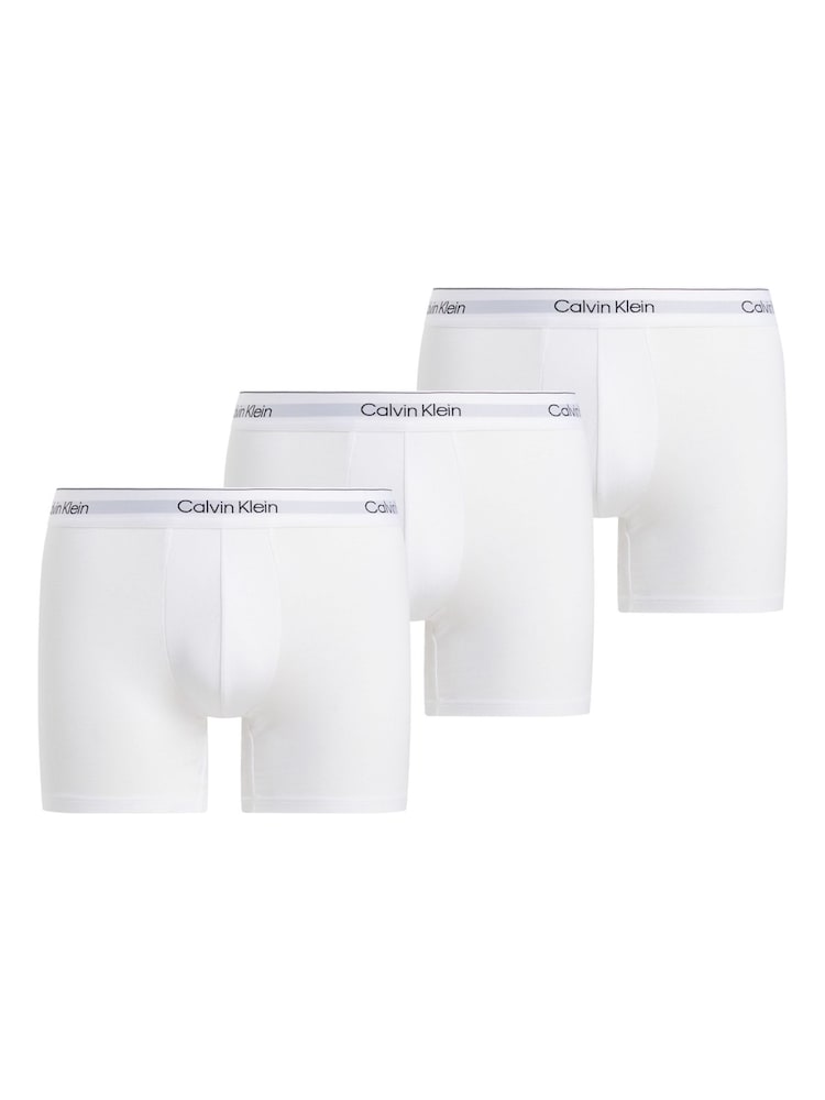 Calvin Klein White 3 Pack Boxer Briefs - Icon Cotton Stretch - Image 1 of 5