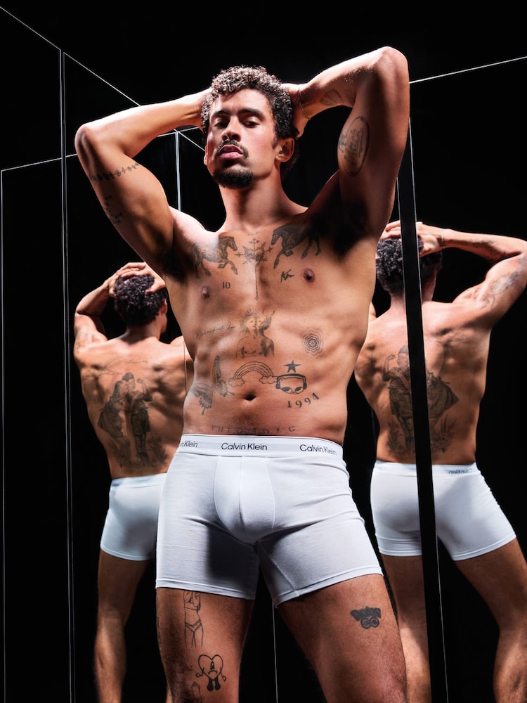 Calvin Klein White 3 Pack Boxer Briefs - Icon Cotton Stretch - Image 2 of 5