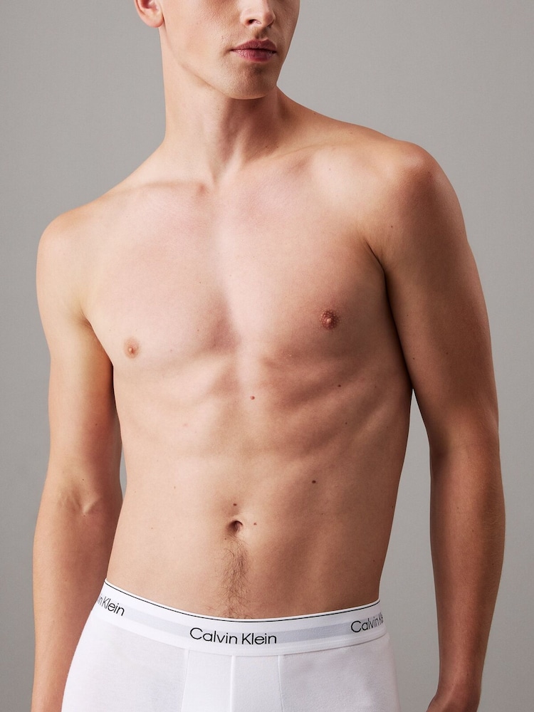 Calvin Klein White 3 Pack Boxer Briefs - Icon Cotton Stretch - Image 5 of 5